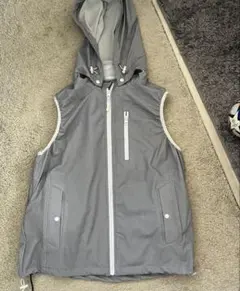 グレー フード付きファン付ベスト Mサイズ