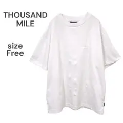 THOUSAND MILE　ショートスリーブ Tシャツ　ホワイト　ゆったりサイズ