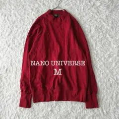 ナノユニバース カットソー メンズM 赤 日本製 綿100 ハイネック