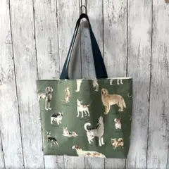 犬図鑑　緑　トートバッグ　ショルダーバッグ