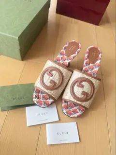 GUCCI サンダル　新品　GGラフィア　フローラルスライドサンダル