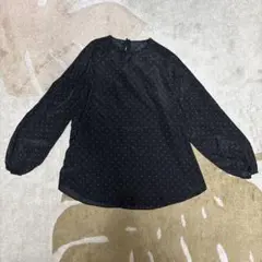 nano universe ドット柄ブラウス ブラックのサムネイル