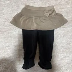 スカート付きレギンス ブラウン/ブラック 80cm