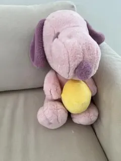 スヌーピーぬいぐるみ ピンク 中型