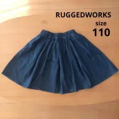 ラゲッドワークス デニムフレアスカート ネイビー 110