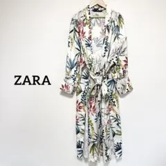 【美品】ZARA ザラ 花柄 ロングガウン ワンピース Mのサムネイル