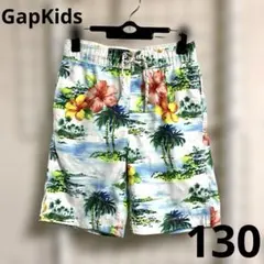 130 Gap Kids M サーフパンツ 水着 トロピカル 夏 ハイビスカス