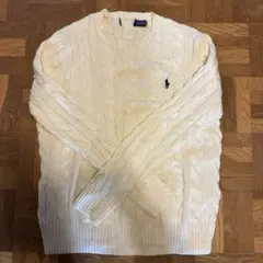 Polo　Ralph Laurenアイボリー ケーブルニットセーター xs