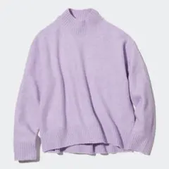 ユニクロ　スフレヤーンモックネックセーター　パープル　ラベンダー　Sサイズ
