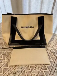 BALENCIAGA ネイビーカバス トートバッグ ポーチ付き♡8日までお 