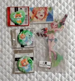 五等分の花嫁 中野四葉 アクリルスタンド 缶バッジ カード 5点セット