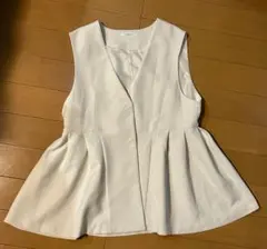 OPAQUE.CLIPペプラムジレ /通勤/セレモニーオフ白(LL)お値下げ