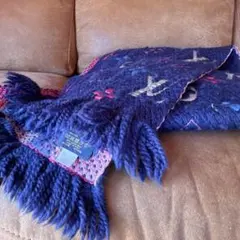 美品♦︎LOUIS VUITTON モノグラムマフラー ネイビー/ピンク