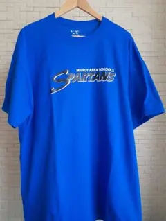 USA 古着 USED プリントTシャツ ブルー 2XL