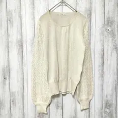 アースミュージックアンドエコロジー　(M)　袖透かし編み　セーター