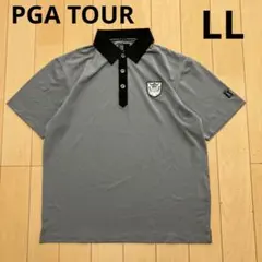 PGA TOUR ポロシャツ　半袖　グレー　LL