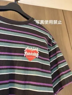 THRASHER トップス マルチボーダーT オーバーサイズ ムラサキスポーツのサムネイル