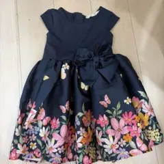 H&M キッズ 花柄 ワンピース ドレス　ネイビー