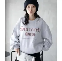 ダメージデザイン ロゴスウェット☆ビックシルエット グレー