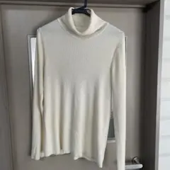 GU リブタートルネックセーター　XXL オフホワイト　343036