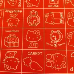 ★可愛いハローキティ 　ポリエステル生地　 レッド