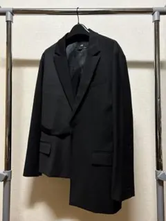 HARE ブラック バイカラーテーラードジャケット