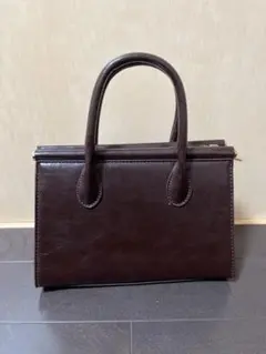 nugu patra 韓国　 ダークブラウン レザー ハンドバッグ