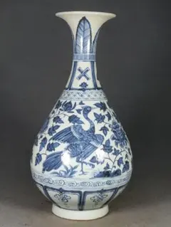 元時代 青花 天球瓶 人物文様 瓶 陶磁器 中国古美術 時代物 - メルカリ