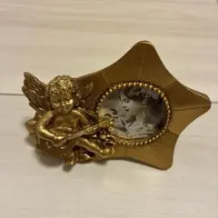 天使モチーフ ゴールドカラー インテリア雑貨 フォトフレーム 골동품