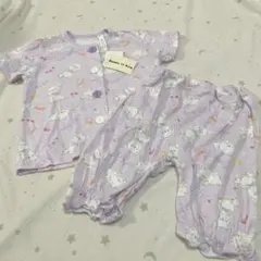 新品未使用くま 夏半袖半ズボン 前開きパジャマ 80㎝
