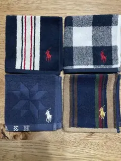 新品 RALPH LAUREN 刺繍タオルハンカチ ４枚セット