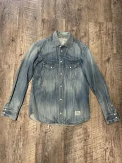 AZUL by moussy ライトブルーデニムシャツ