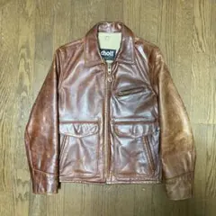 Schott 80年代　ブラウンレザー ジャケット　シングルライダース