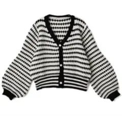 GRL バイカラーVネックニットカーディガン