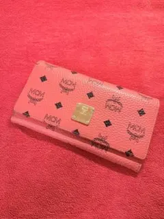 MCM エムシーエム ヴィセトス 長財布 ピンク 総柄 二つ折り