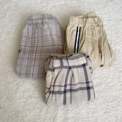 ボトムス 90 ３枚セット　保育園　ストライプ　パンツ　　　ズボン