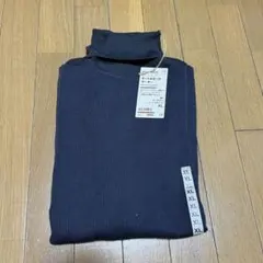 無印良品 タートルネックセーター XL ダークグレー 新品タグ付き