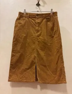 GU. ブラウン スカート 前スリット付き コーデュロイ　かわいい