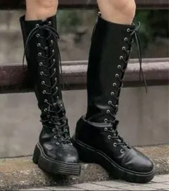 【美品】jouetie レースアップスニーカーソール　ロングブーツ 24cm