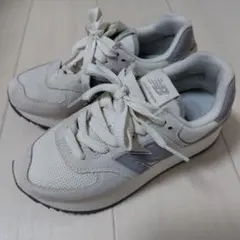 New Balance スニーカー 574 　オフホワイト　グレー　 厚底