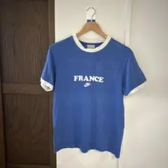 00s NIKE FRANCE リンガーT L 青白 Y2K オールドナイキぬ