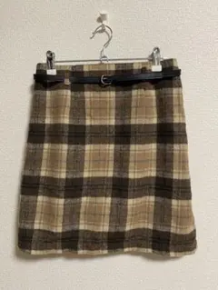 OneWay ブラウンチェック タイトミニスカート M