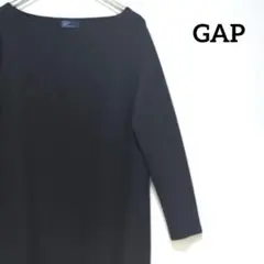 ギャップ ストレート ワンピース ひざ丈 黒 M シンプル