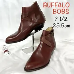 BUFFALO BOBS レザー ブラウン アンクルブーツ ストラップ25.5のサムネイル