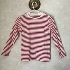 mont-bell 長袖カットソー 130サイズ 赤白ストライプ