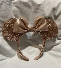 ディズニー カチューシャ スパンコール ピンク ゴールド ミニー