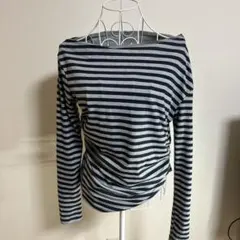 ストライプギャザーシャツ