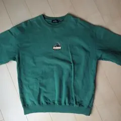 XLARGE グリーン 刺繍ロゴ トレーナー　スウェット