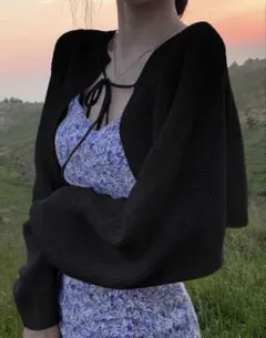 ブラック カーディガン 長袖トップス shein 24516981