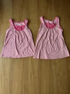 ユニクロ　赤と白のストライプ ノースリーブタンクトップ 120㎝　140㎝